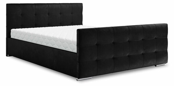 Manželská postel 140 cm Billie (černá) (s roštem a úložným prostorem). Vlastní profesionální přeprava až k Vám domů 1046814
