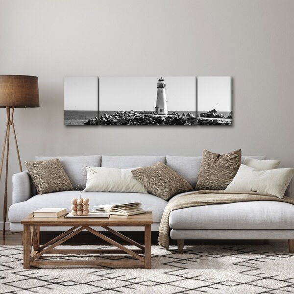 Obraz - Maják na pobřeží, Santa Cruz, Kalifornie (170x50 cm)
