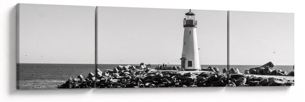 Obraz - Maják na pobřeží, Santa Cruz, Kalifornie (170x50 cm)