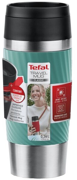 Travel Mug Twist Cestovní hrnek, 0,36 l, powder zelená TEFAL N2024310