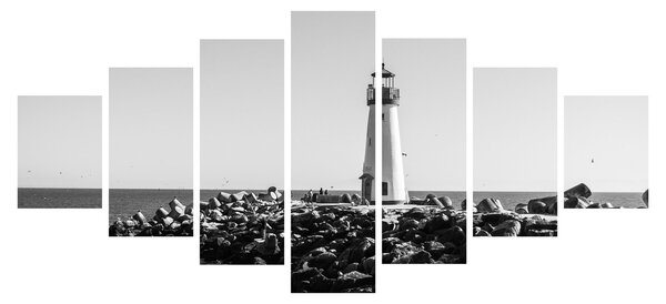 Obraz - Maják na pobřeží, Santa Cruz, Kalifornie (210x100 cm)