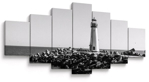 Obraz - Maják na pobřeží, Santa Cruz, Kalifornie (210x100 cm)