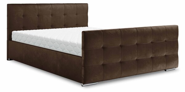Manželská postel 140 cm Billie (hnědá) (s roštem a úložným prostorem). Vlastní profesionální přeprava až k Vám domů 1046821