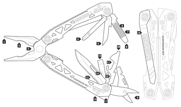 Multitool Suspension NXT Multifunkční kleště, černé GERBER 1055358