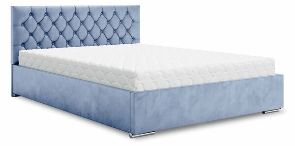 Manželská postel 140 cm Danita (světle modrá) (s roštem a úložným prostorem)