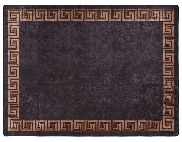 Koberec pratelný černý a zlatý 400 x 300 cm 136629