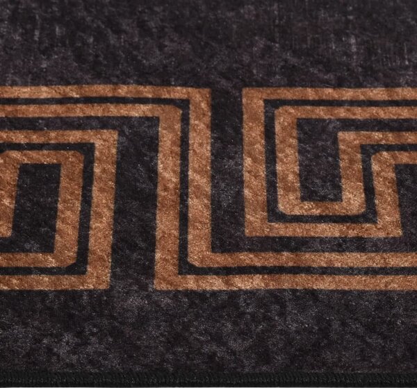 Koberec pratelný černý a zlatý 400 x 300 cm 136629