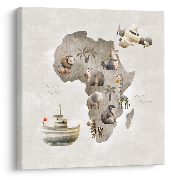Obraz africká zvířata na mapě