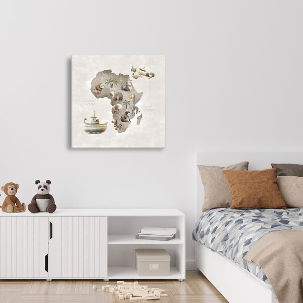 Obraz africká zvířata na mapě