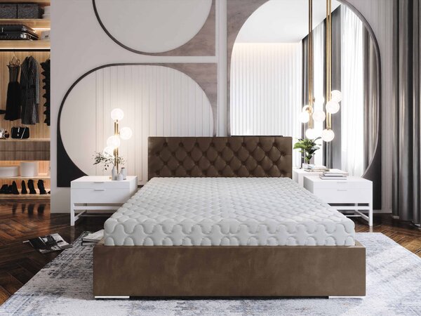 Manželská postel 180 cm Danita (hnědá) (s roštem a úložným prostorem)