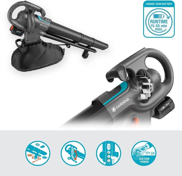 PowerJetCollect Akumulátorový vysavač/foukač 18V P4A - set GARDENA 14895-20