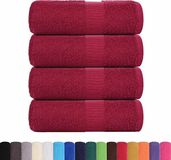 Ručníky na mytí FROGN 4 ks bordó 30x30 cm 360 g/m² 136729