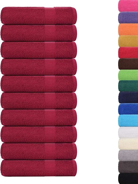 Ručníky FROGN 10 ks bordó 50x100 cm 360 g/m² 136736