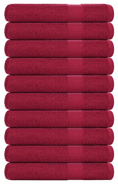 Saunové osušky FROGN 10 ks bordó 80x200 cm 360 g/m² 136745