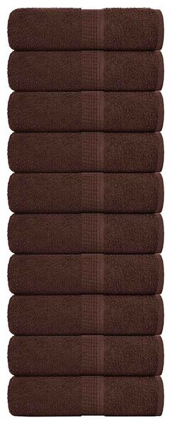 Ručníky pro hosty FROGN 10 ks hnědé 30x50 cm 360 g/m² 136757