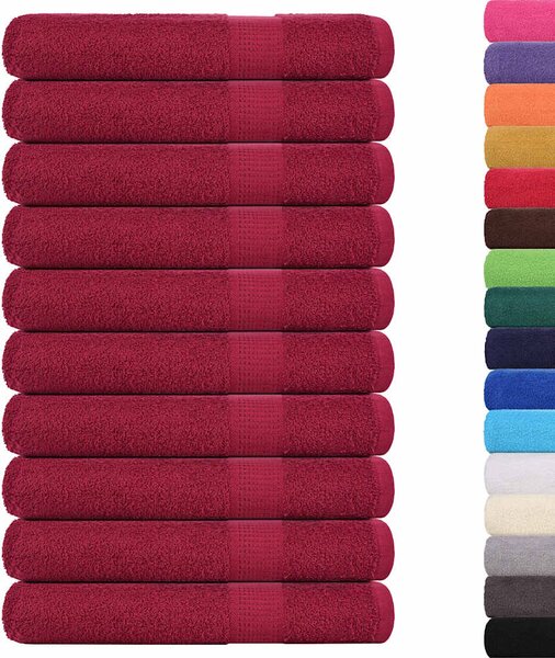 Saunové osušky FROGN 10 ks bordó 80x200 cm 360 g/m² 136745