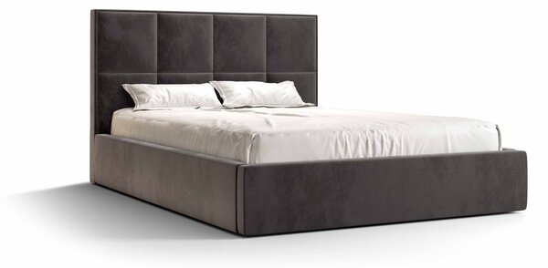 Manželská postel 140 cm Gino (tmavě šedá) (s roštem a úložným prostorem). Vlastní profesionální přeprava až k Vám domů 1046920