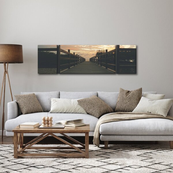 Obraz dřevěného mola nad jezerem (170x50 cm)