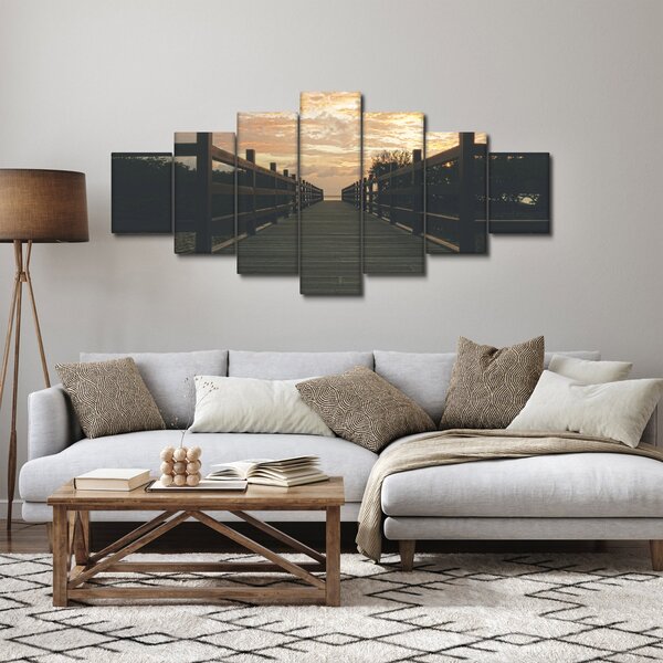 Obraz dřevěného mola nad jezerem (210x100 cm)