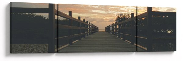 Obraz dřevěného mola nad jezerem (170x50 cm)