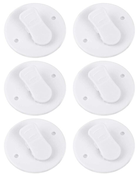 6 kusů spon na závěs do sprchy, samolepicí a zajišťující ochranu proti větru