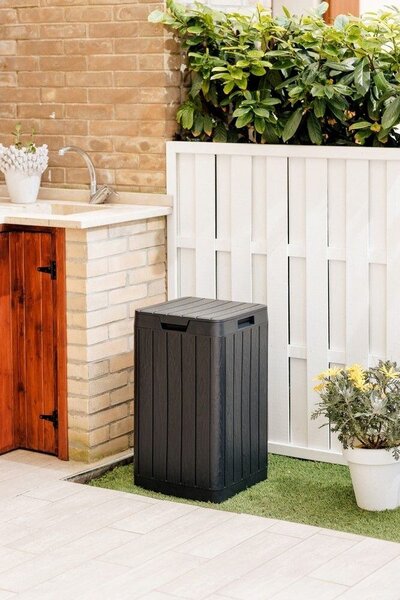 Rio Garden Zahradní koš 80 l, plastový, grafit TOOMAX Z0480RAA04100