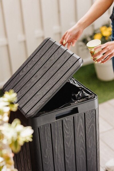 Rio Garden Zahradní koš 80 l, plastový, grafit TOOMAX Z0480RAA04100