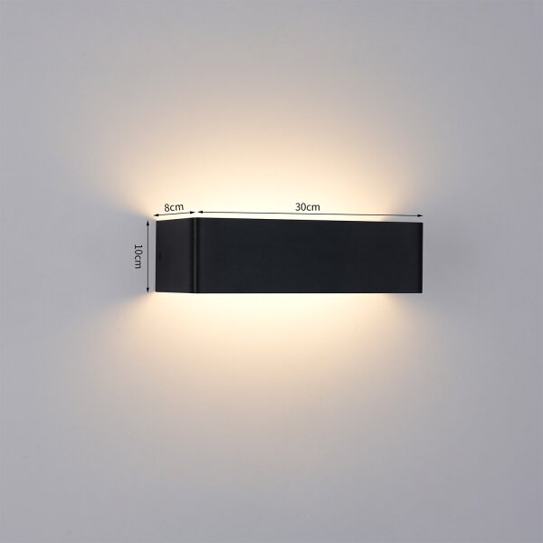 Brilagi - LED Venkovní nástěnné svítidlo DONNANI LED/12W/230V 30 cm černá IP44