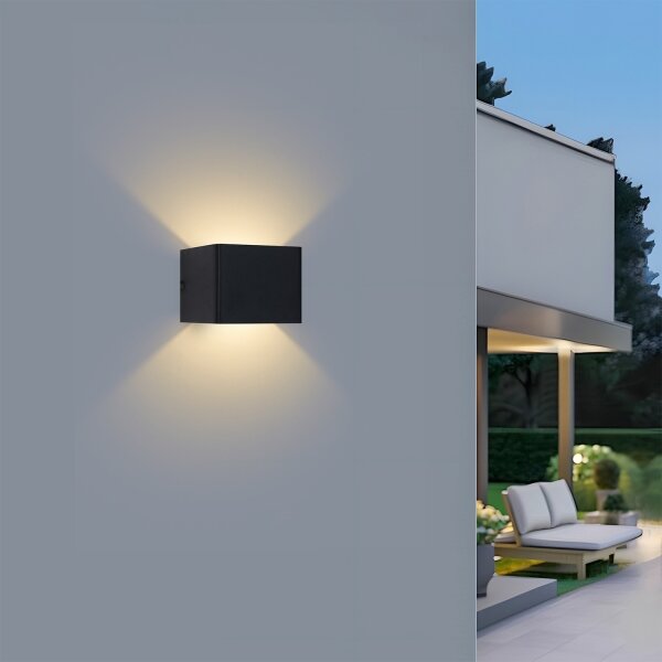 Brilagi - LED Venkovní nástěnné svítidlo DONNANI LED/5W/230V černá IP44