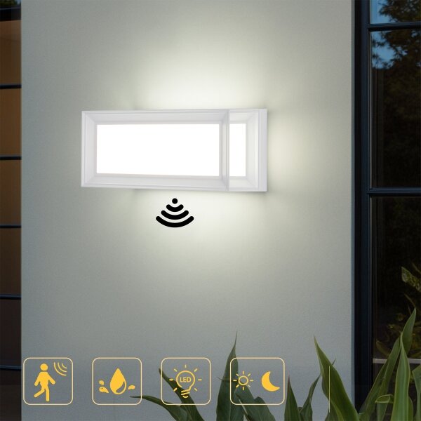 Brilagi - LED Venkovní nást. svítidlo se senzorem PARKER LED/12W/230V bílá IP44