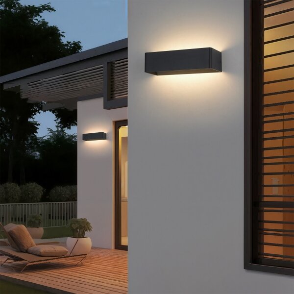 Brilagi - LED Venkovní nástěnné svítidlo DONNANI LED/12W/230V černá IP44