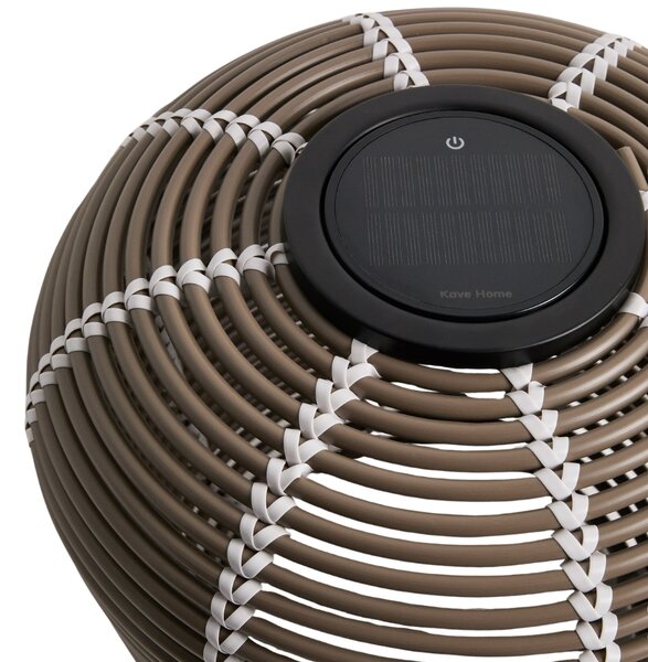 Kave Home Hnědá zahradní solární lampa Garoina Ø 35 cm