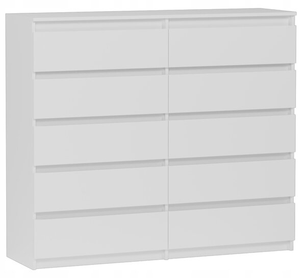 Komoda 160 cm 10 zásuvek skíka FRAMIRE R-160-S10 bílá
