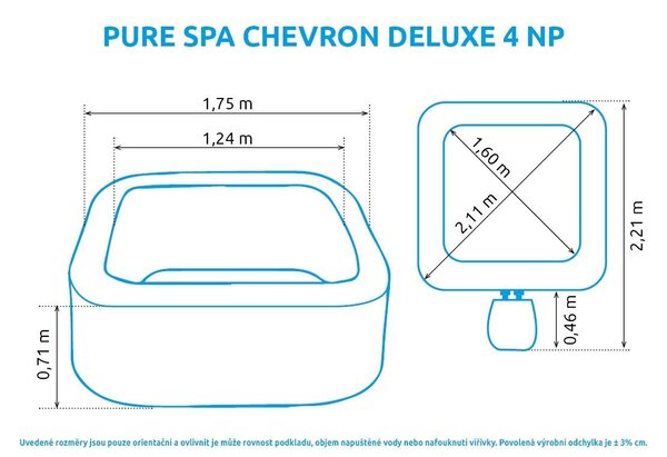 Pure Spa Vířivý bazén - Chevron Deluxe Bubble 4 AP, 795 l INTEX 11400291