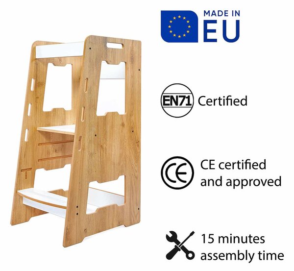 Učící věž Learnie (naturální + bílá). Akce -19%