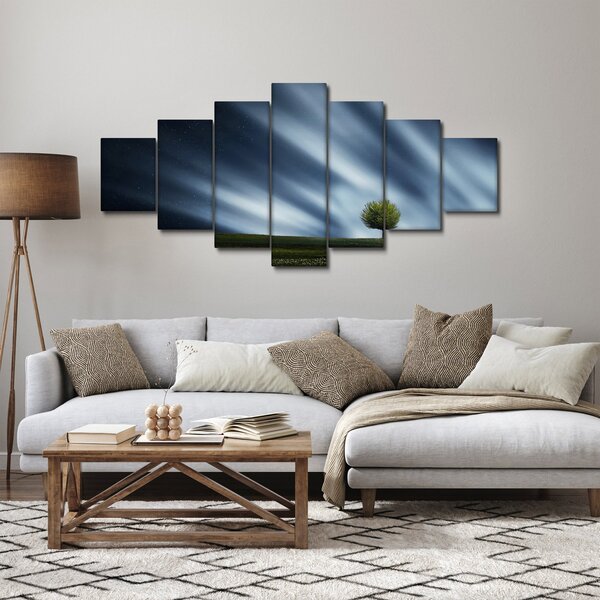 Obraz polární záře nad vřesovištěm (210x100 cm)