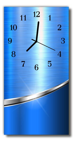 Skleněné hodiny vertikální  Umělecký vzor modrý 30x60 cm