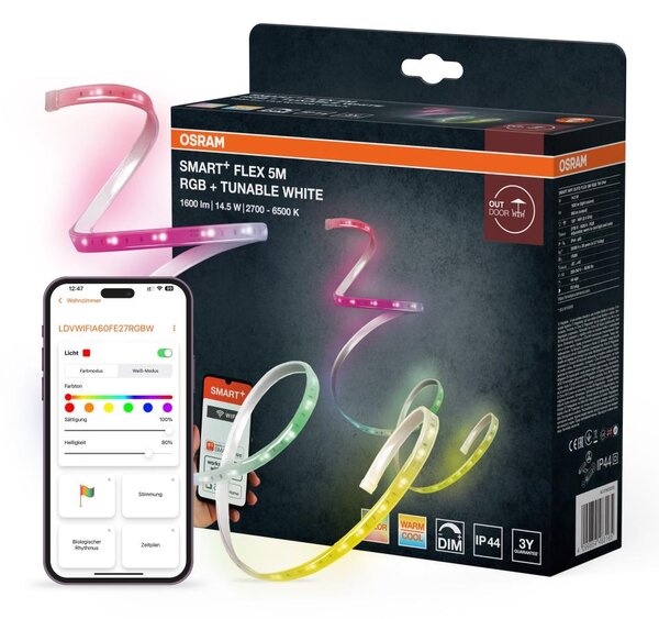 Osram - LED RGB Stm. venk. pásek SMART+ FLEX FLEX 5m LED/14,5W/230V IP44 Wi-Fi