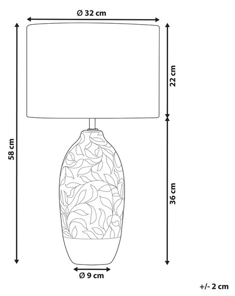 Stolní lampa ATABA Keramika Tyrkysová