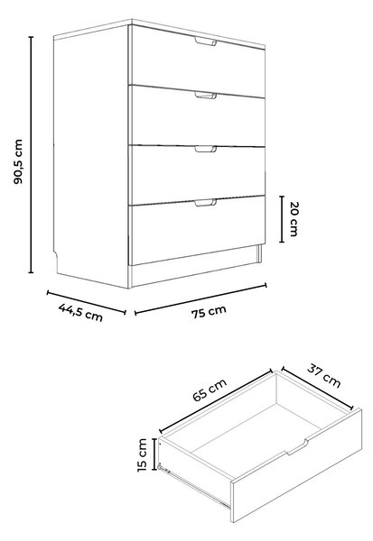 Komoda Lumiano 1 (bílá). Akce -18%