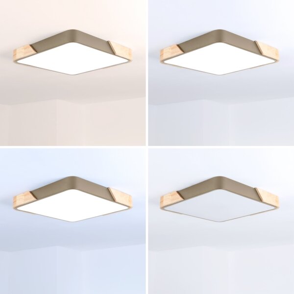 BRILAGI - LED Stm svítidlo PILANA SQUARE LED/48W/230V dub/béžová 42x42 cm + DO