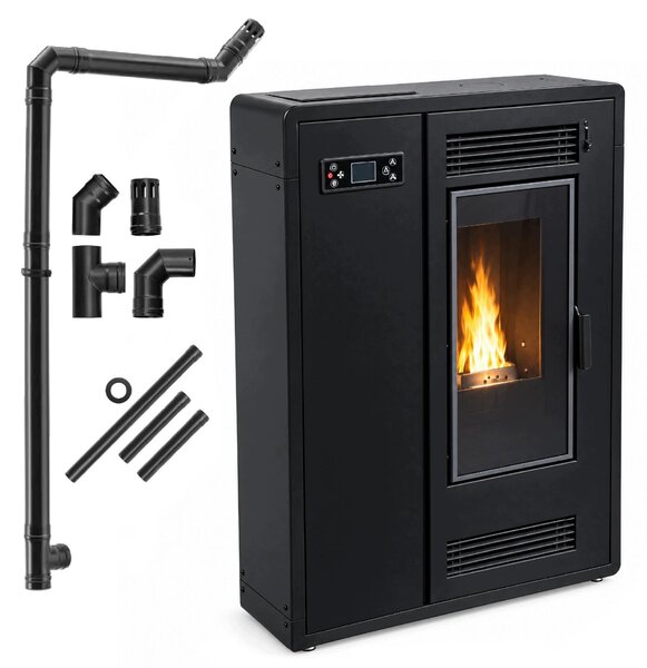 Peletová kamna FLARE SLIM 6,4 kW s WiFi, rozvodem teplého vzduchu DGP, dálkovým ovládáním, pro plochy do 80 m²