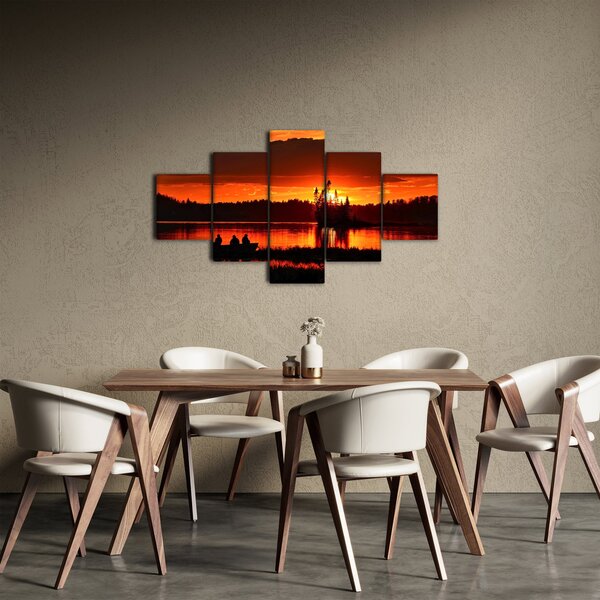 Obraz - Rybáři na jezeře (125x70 cm)