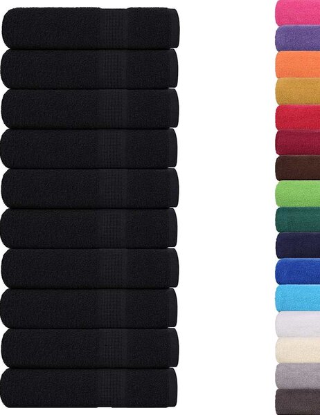 Ručníky FROGN 10 ks černé 50x100 cm 360 g/m² 136952