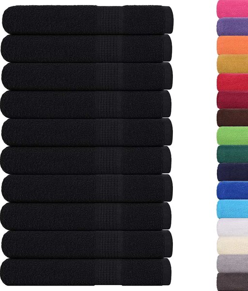 Saunové osušky FROGN 10 ks černé 80x200 cm 360 g/m² 136961