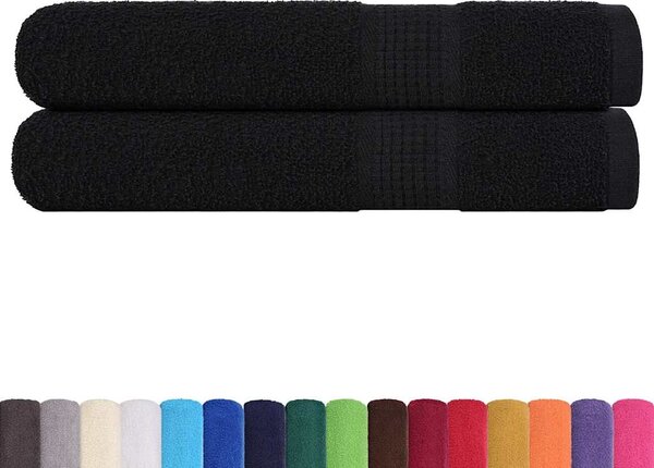 Saunové osušky FROGN 2 ks černé 80x200 cm 360 g/m² 136959