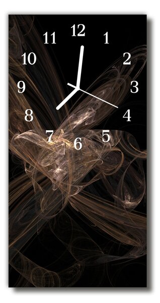 Skleněné hodiny vertikální Umění abstrakce černá grafika 30x60 cm