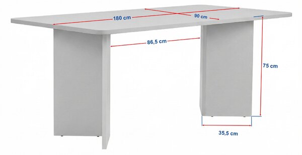 Jídelní stůl (pro 8 osob) Linoza (bílá). Akce -18%