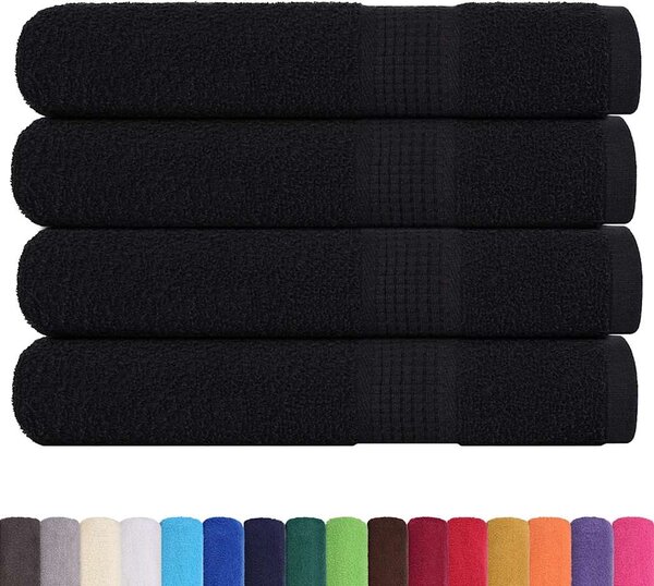 Saunové osušky FROGN 4 ks černé 80x200 cm 360 g/m² 136960