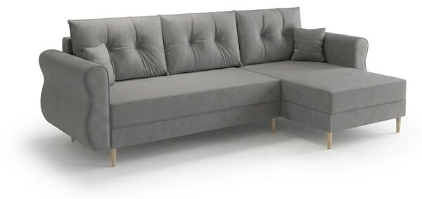 Rozkládací oboustranná sedací souprava do L SILVIANO 230x140 cm, šedá